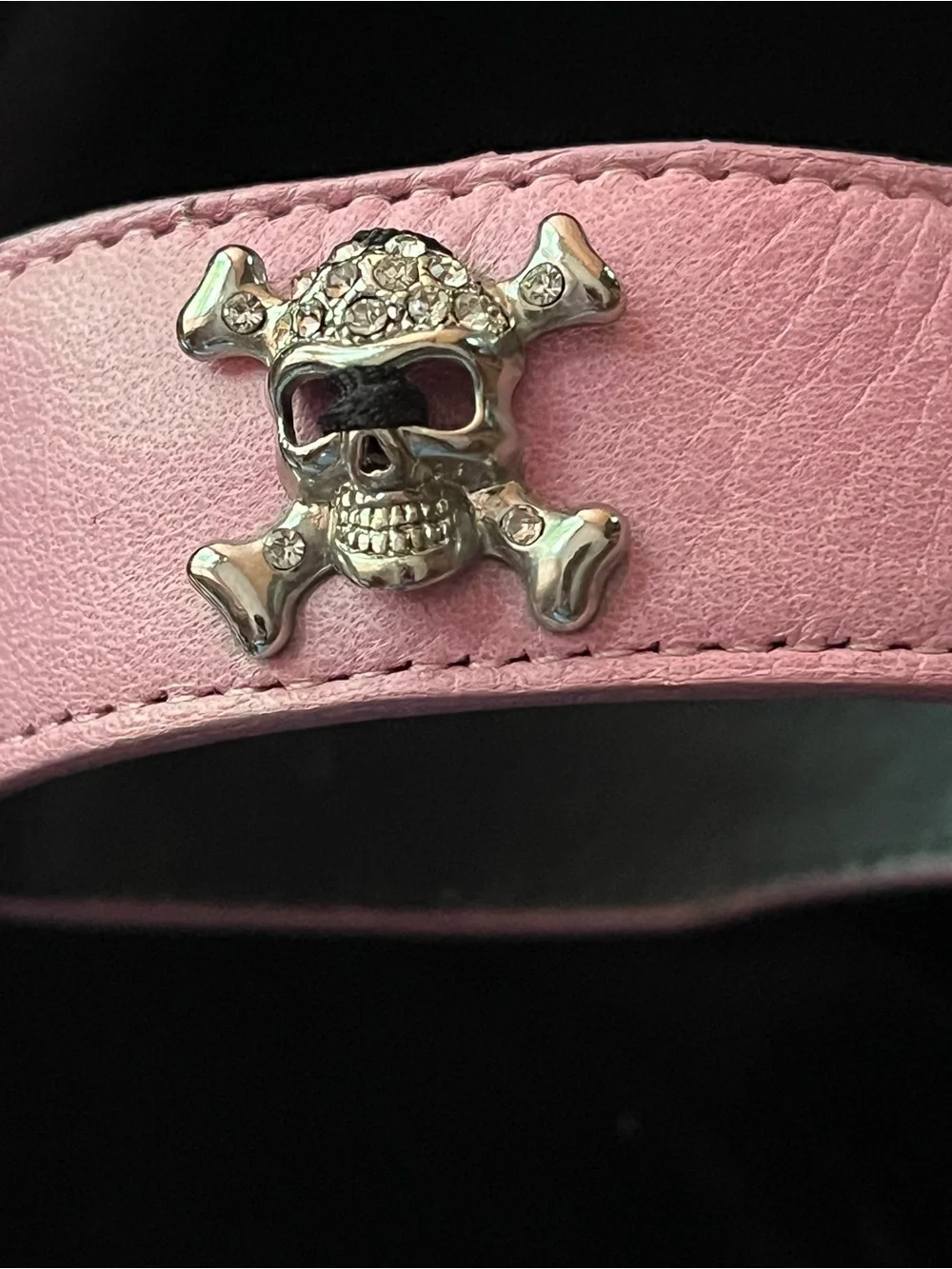 Hamptons Hound Pink Skeleton Rhinestone Embellished Dog Collar